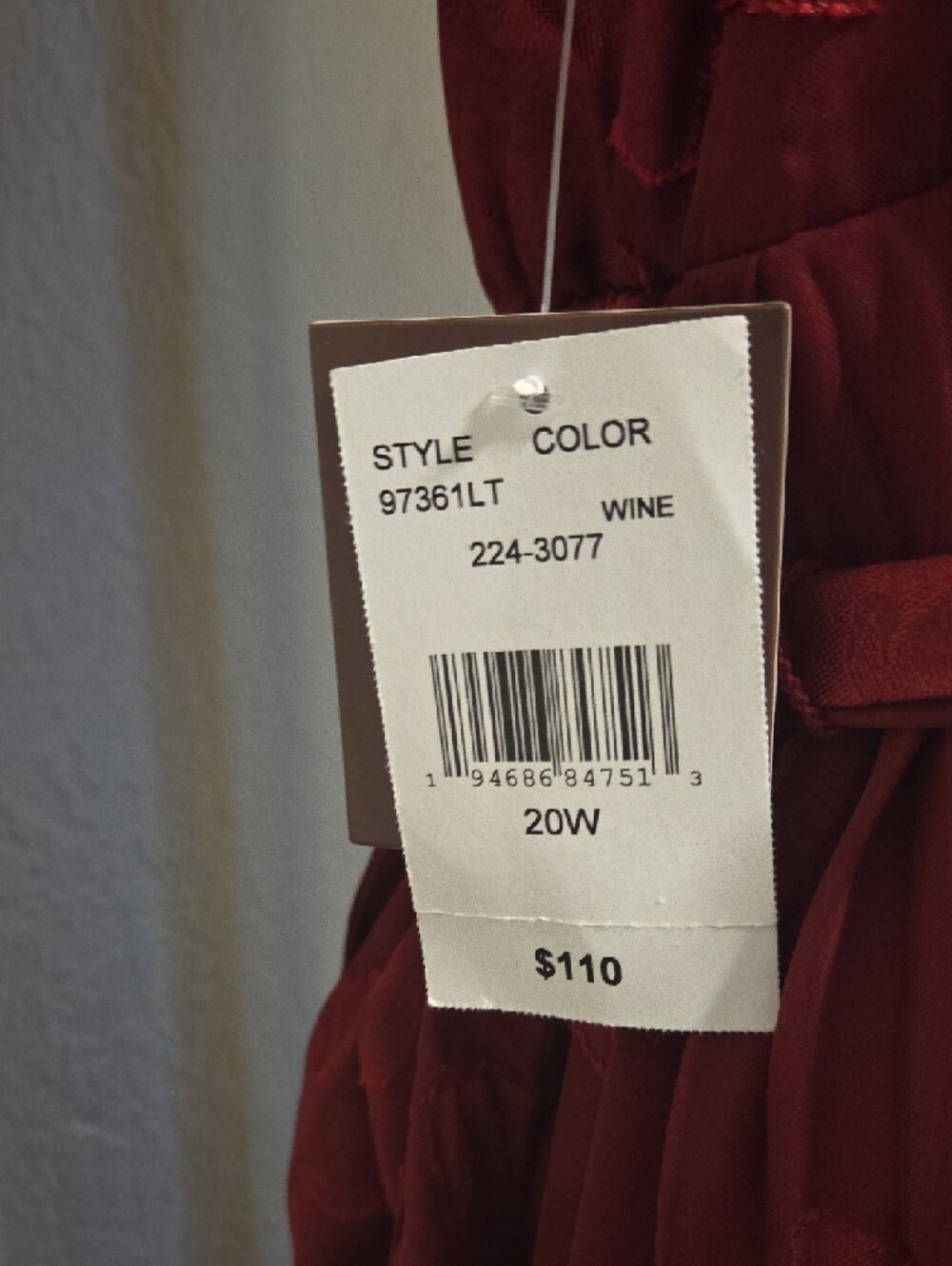 Women's Burgundy V-Neck Pleated Wrap Dress - Picture 6 of 8